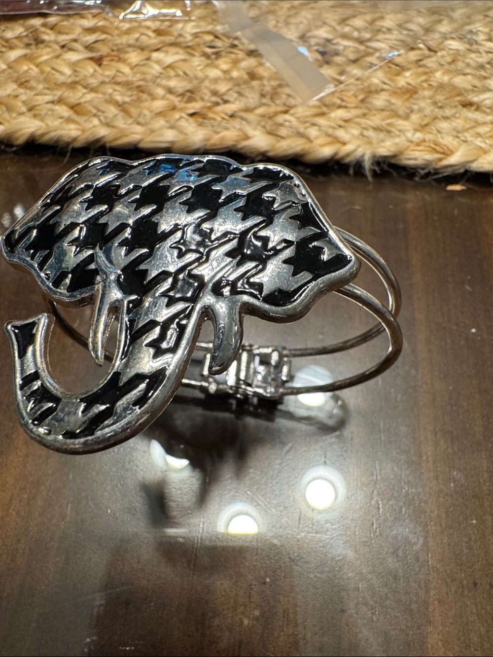 University of Alabama Elephant Houndstooth Cuff Bracelet -  spring open Women